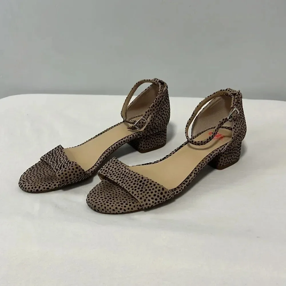 GB Gianni Bini Girls | Heeled Ankle Strap Sandal Open Toe Cheetah Print size 3